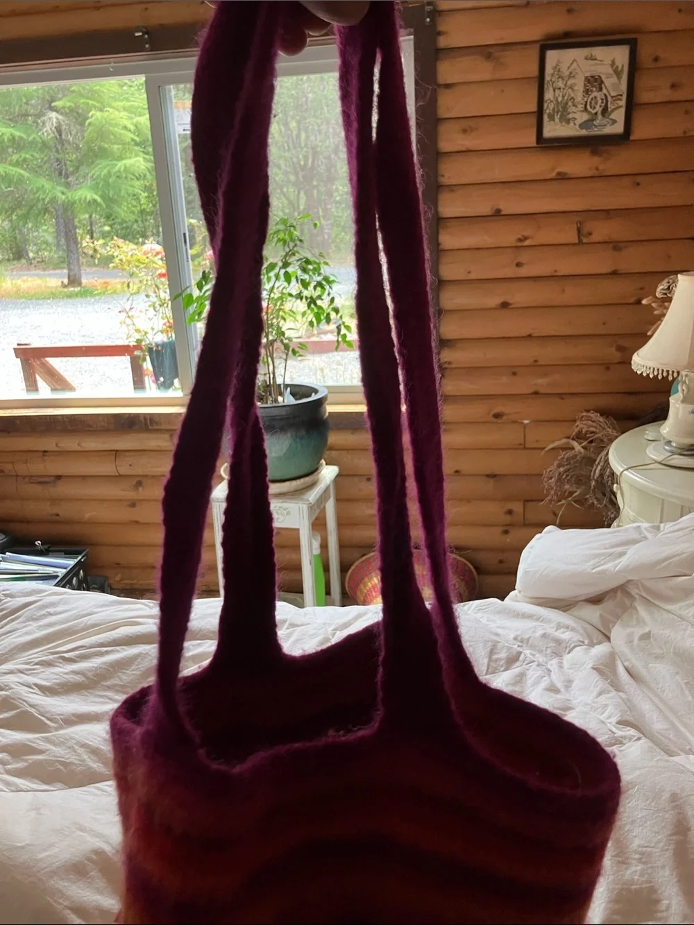 Felted Wool bag for beach or market or overnights huge 19” hand made wool